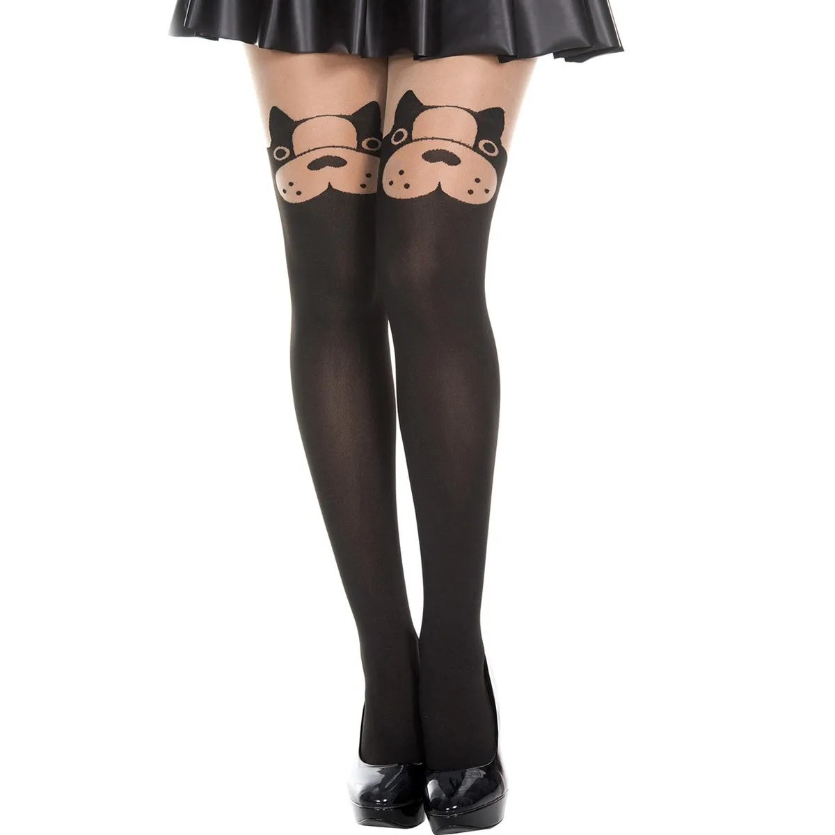 Halbtransparente Strumpfhose mit fantasievollem Hundekopf – MH7159BBE Halbtransparente Strumpfhose mit fantasievollem Hundekopf – MH7159BBE