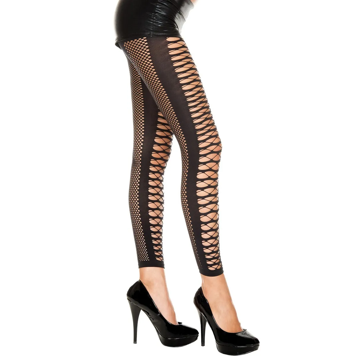 Sexy schwarze Leggings mit Riemen – MH35002BLK Sexy schwarze Leggings mit Riemen – MH35002BLK