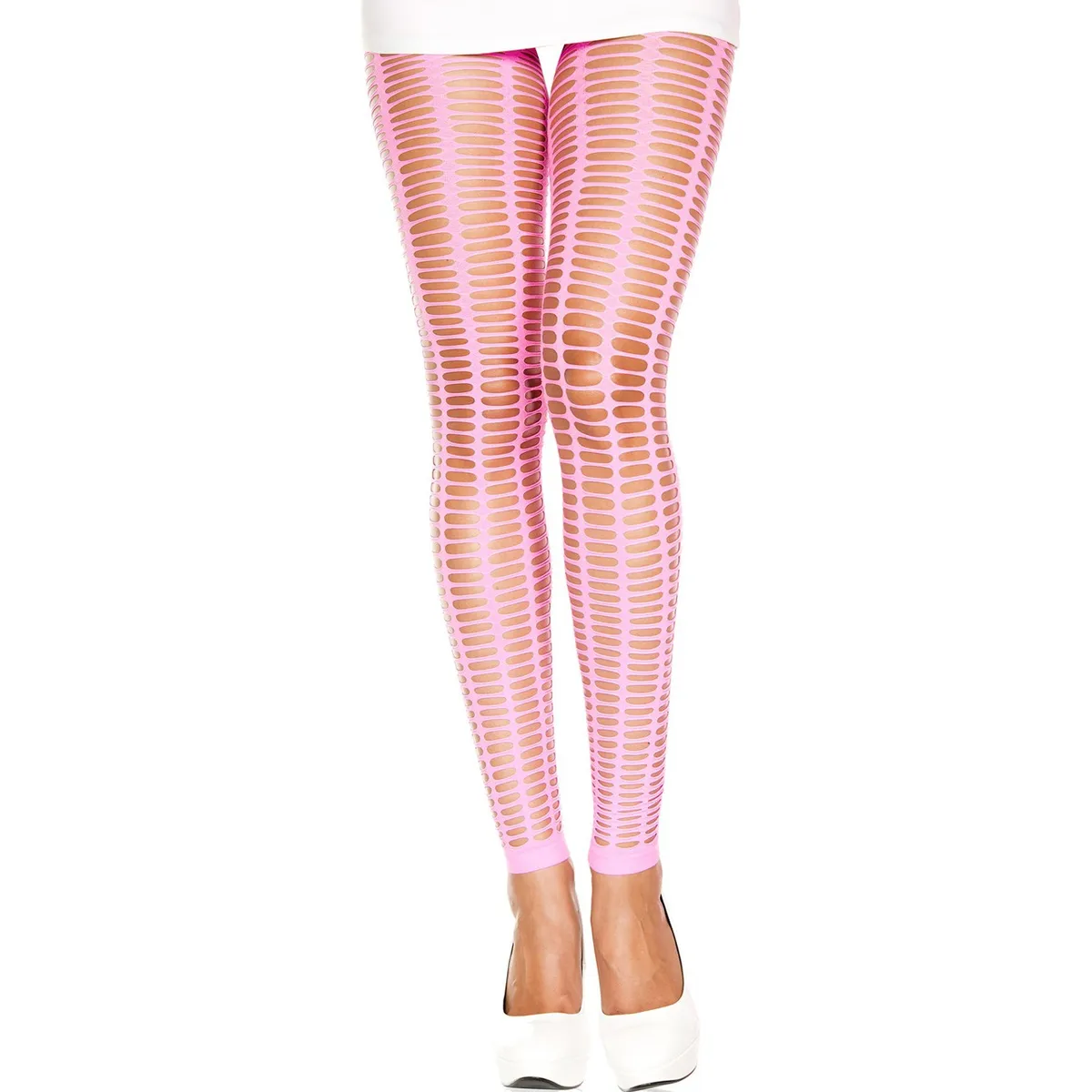 Neonpinke, eng anliegende Leggings mit kleinen Löchern – MH35442NEP Neonpinke, eng anliegende Leggings mit kleinen Löchern – MH35442NEP