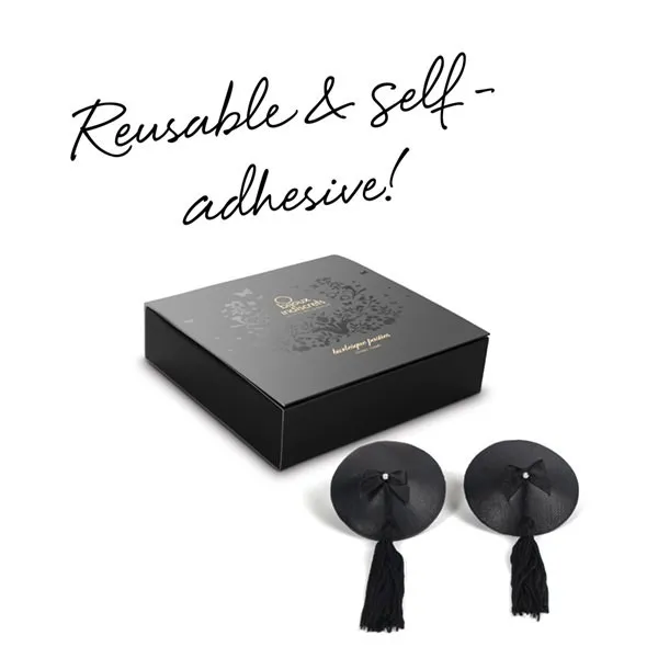 Burlesque Brustwarzenabdeckungen - Schwarz – Bild 3