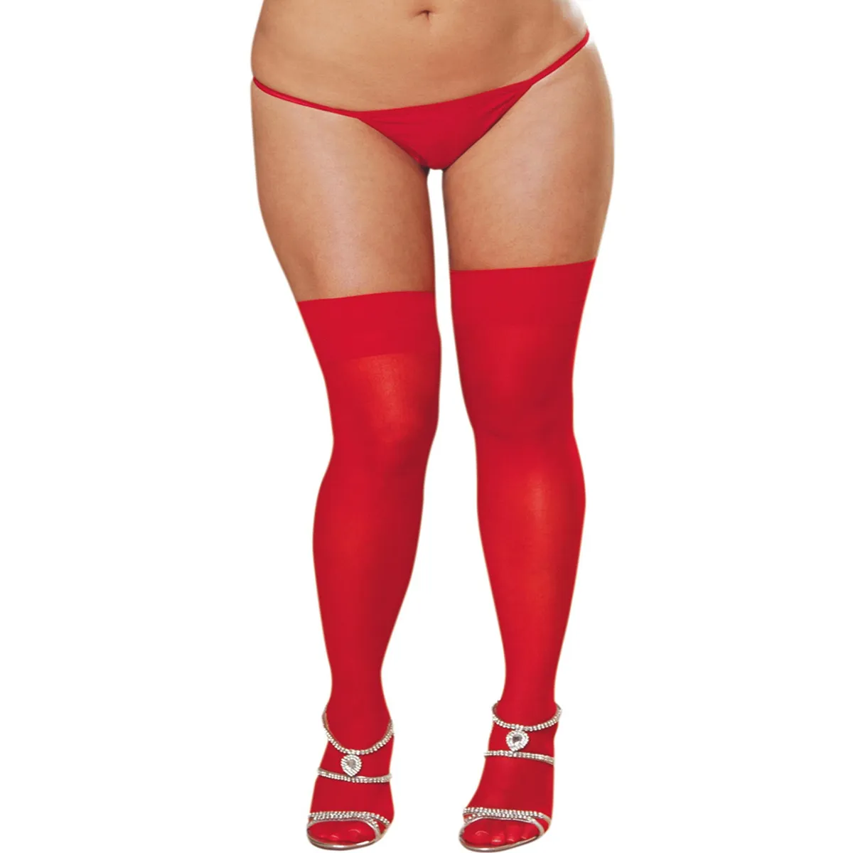 Rote Nylonstrümpfe mit Nähten in Übergröße für Strumpfhalter – DG0007XRED Rote Nylonstrümpfe mit Nähten in Übergröße für Strumpfhalter – DG0007XRED