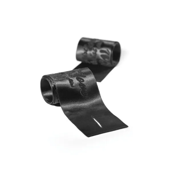 Sinnliche Handschellen – Satinbänder – Schwarz