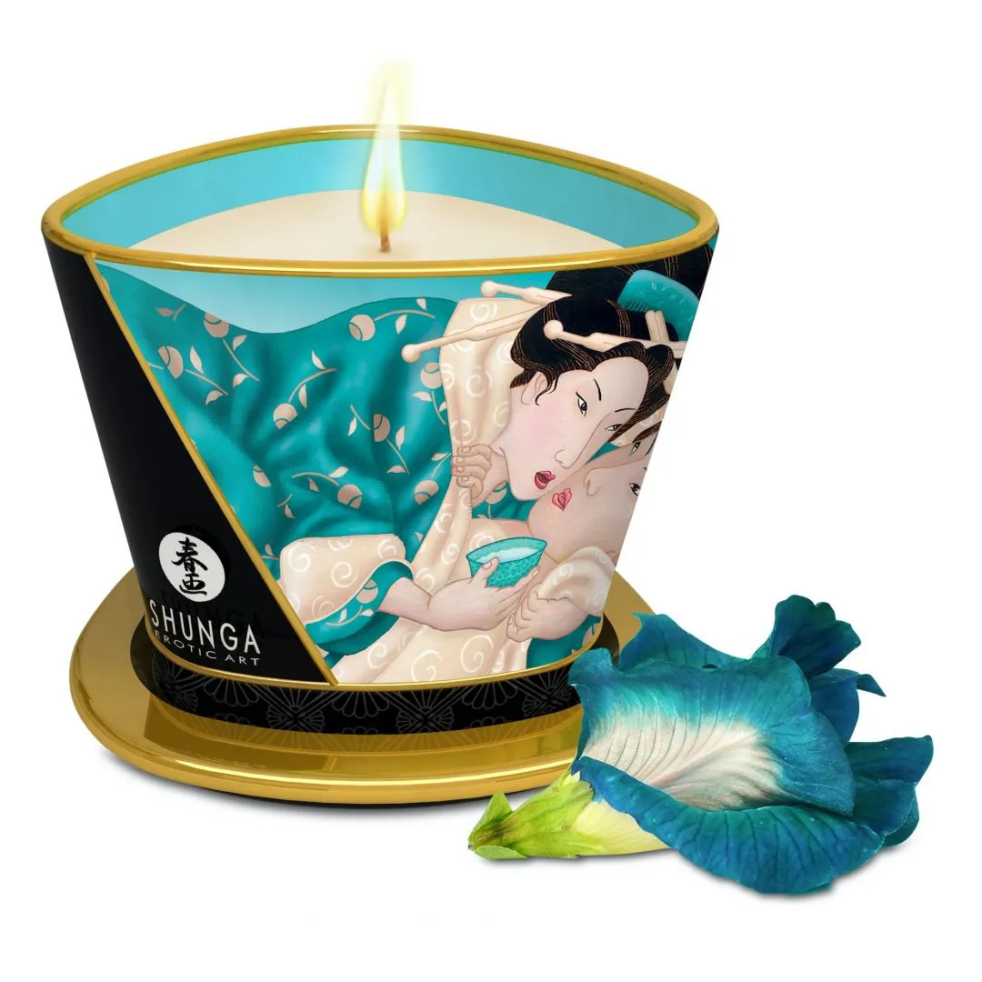 Massagekerze Leuchten und Streicheln – Sinnliche Inselblumen