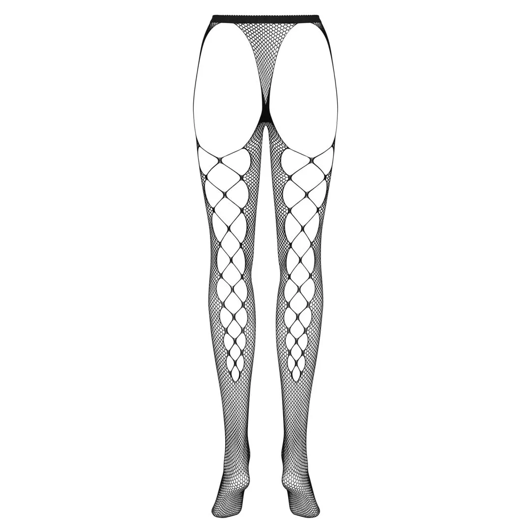 S233 Offene Strumpfhosen - Schwarz – Bild 6