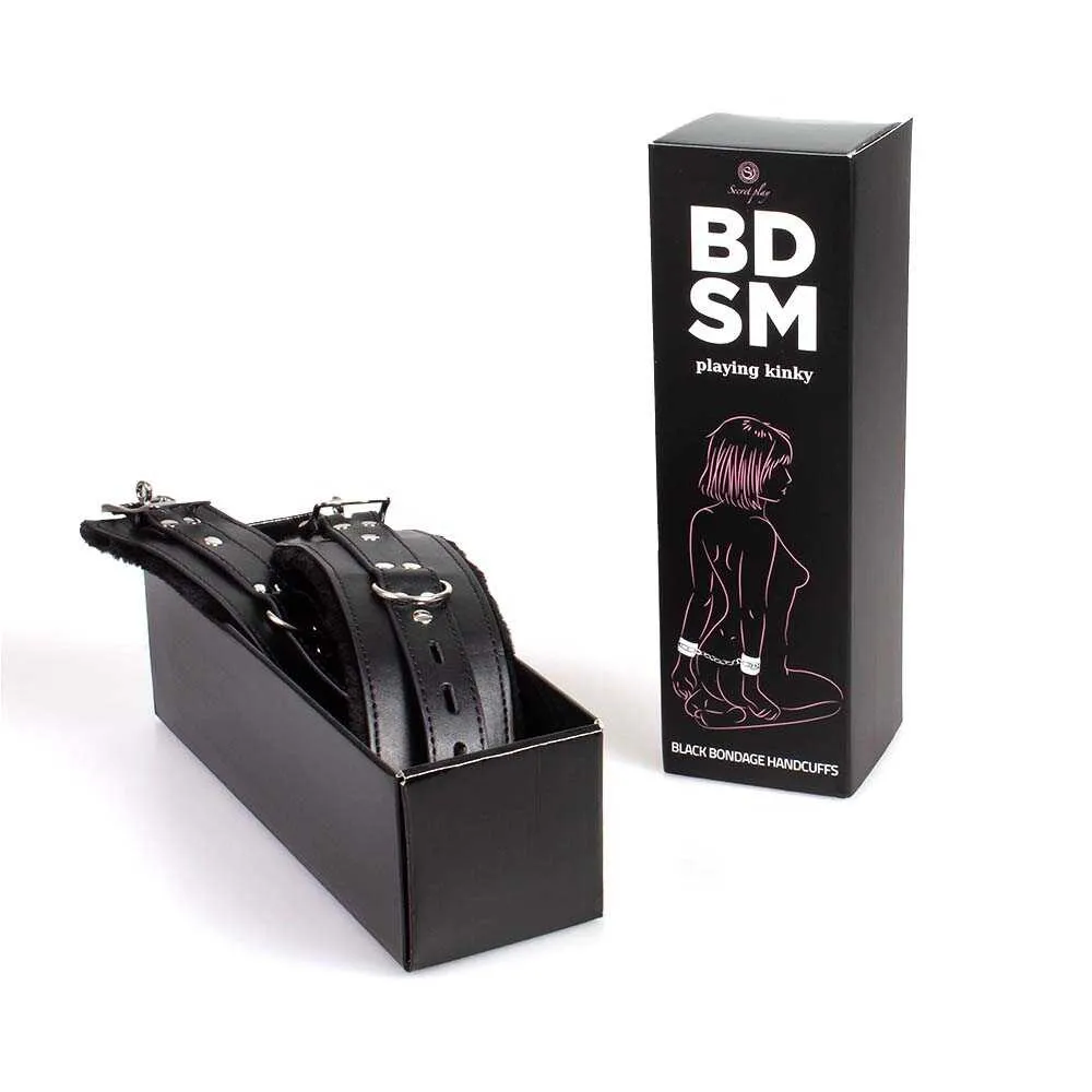 Schwarze Bondage-Handschellen - Secret Play - BDSM-Kollektion – Bild 2
