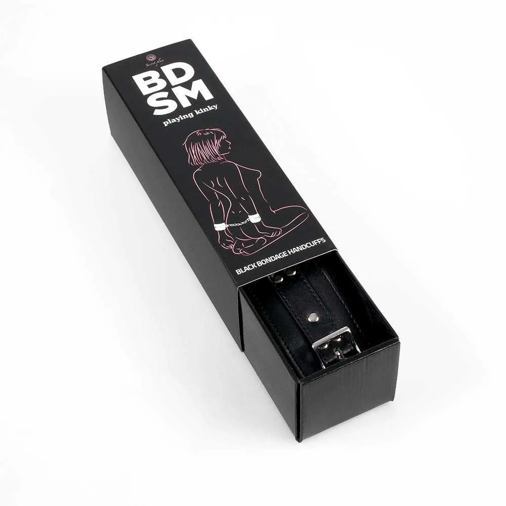 Schwarze Bondage-Handschellen - Secret Play - BDSM-Kollektion – Bild 3