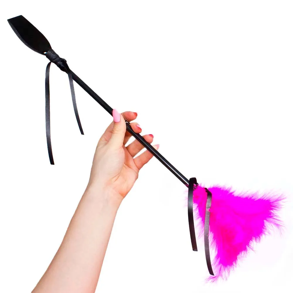 Peitsche mit geheimem Federwedel-Spiel – Rosa