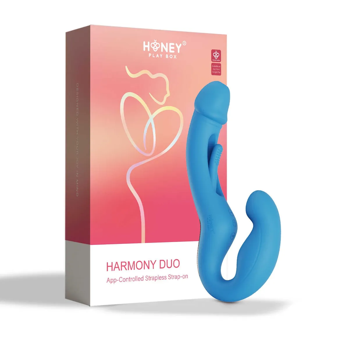 Harmony Duo Strap on vibrant mit Klopfen – Blau