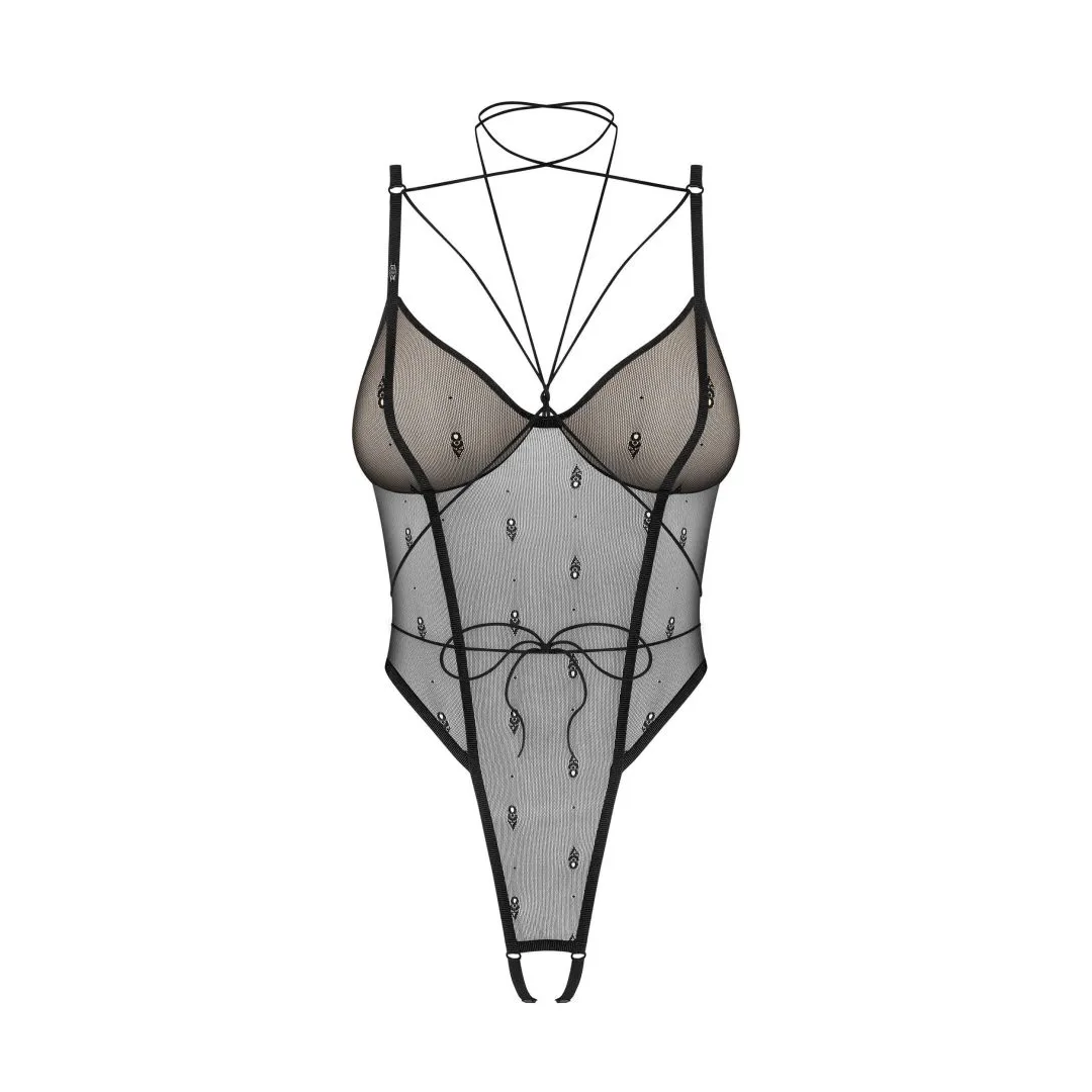 Anniverse spezieller offener Body und Geschirr – Schwarz Anniverse spezieller offener Body und Geschirr – Schwarz