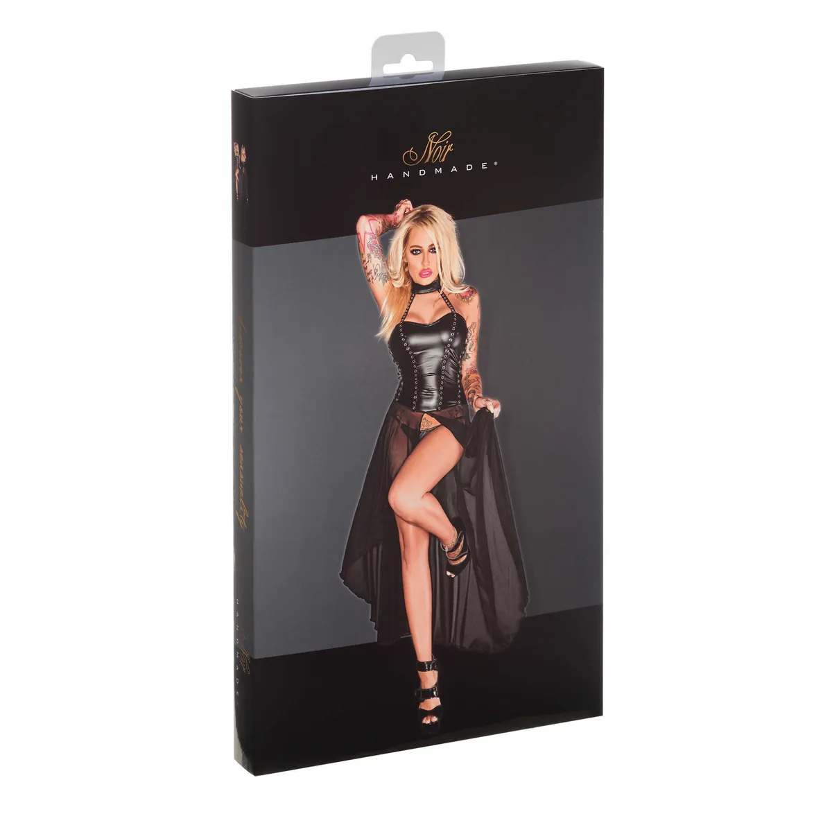 F139 Powerwetlook Kleid aus Tüll – Bild 3