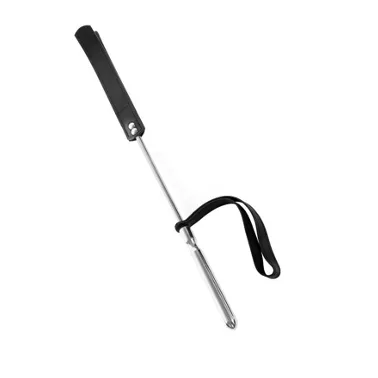 Kurze Metallpeitsche Lange schwarze Schnur