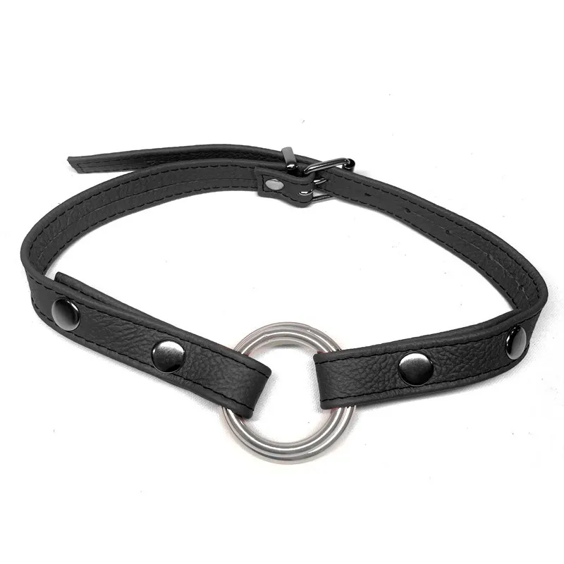 Schwarzer Leder-Ringknebel