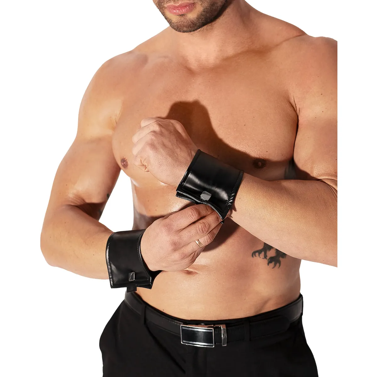 H075 Paar Handgelenkmanschetten mit verstecktem Reißverschluss