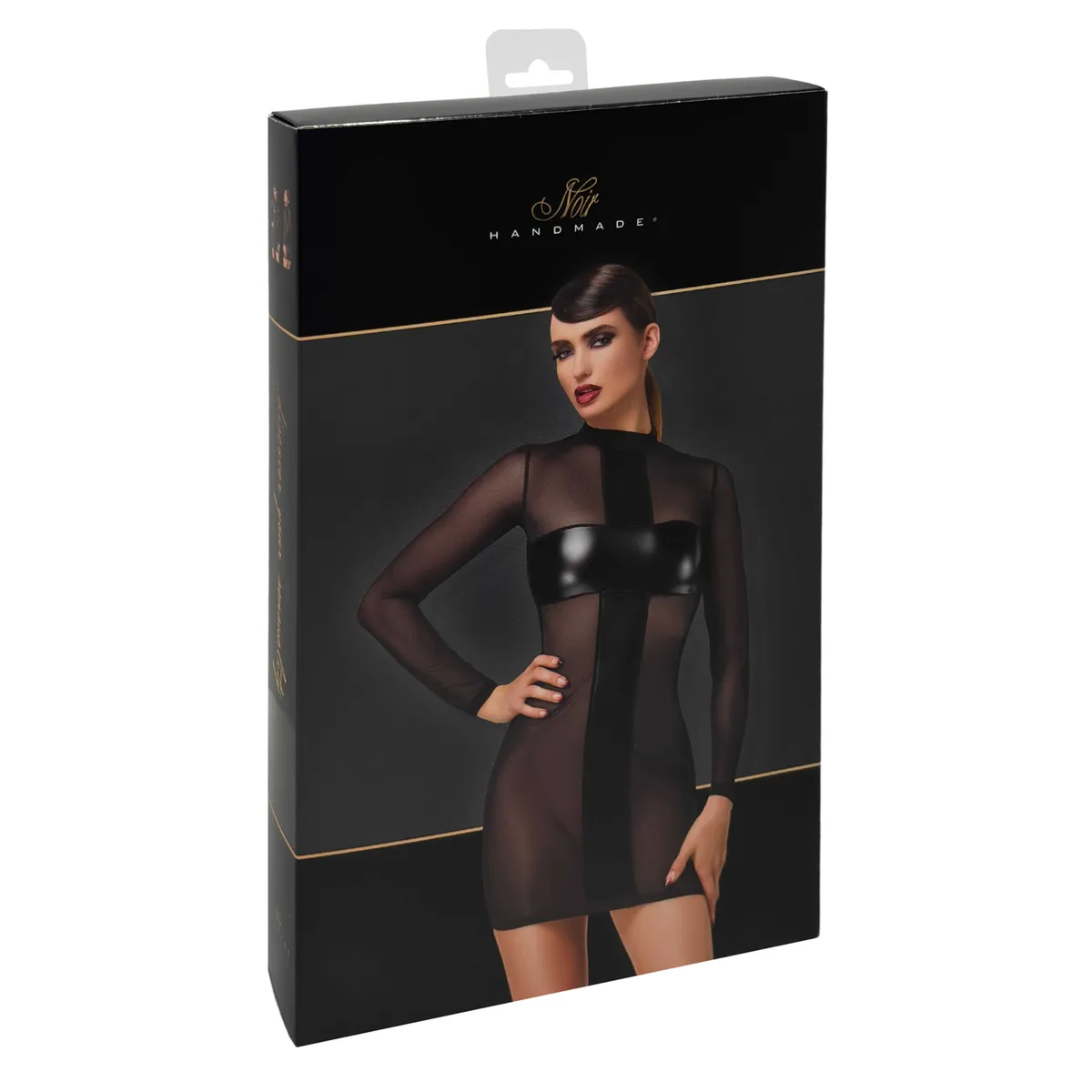 F369 Crossfire Mini-Kleid aus Netzstoff und Wetlook – Bild 7