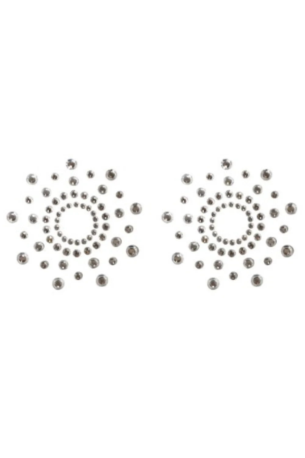 Paar weiße Strass-Klebe-Nippelabdeckungen - NP-1030WHT