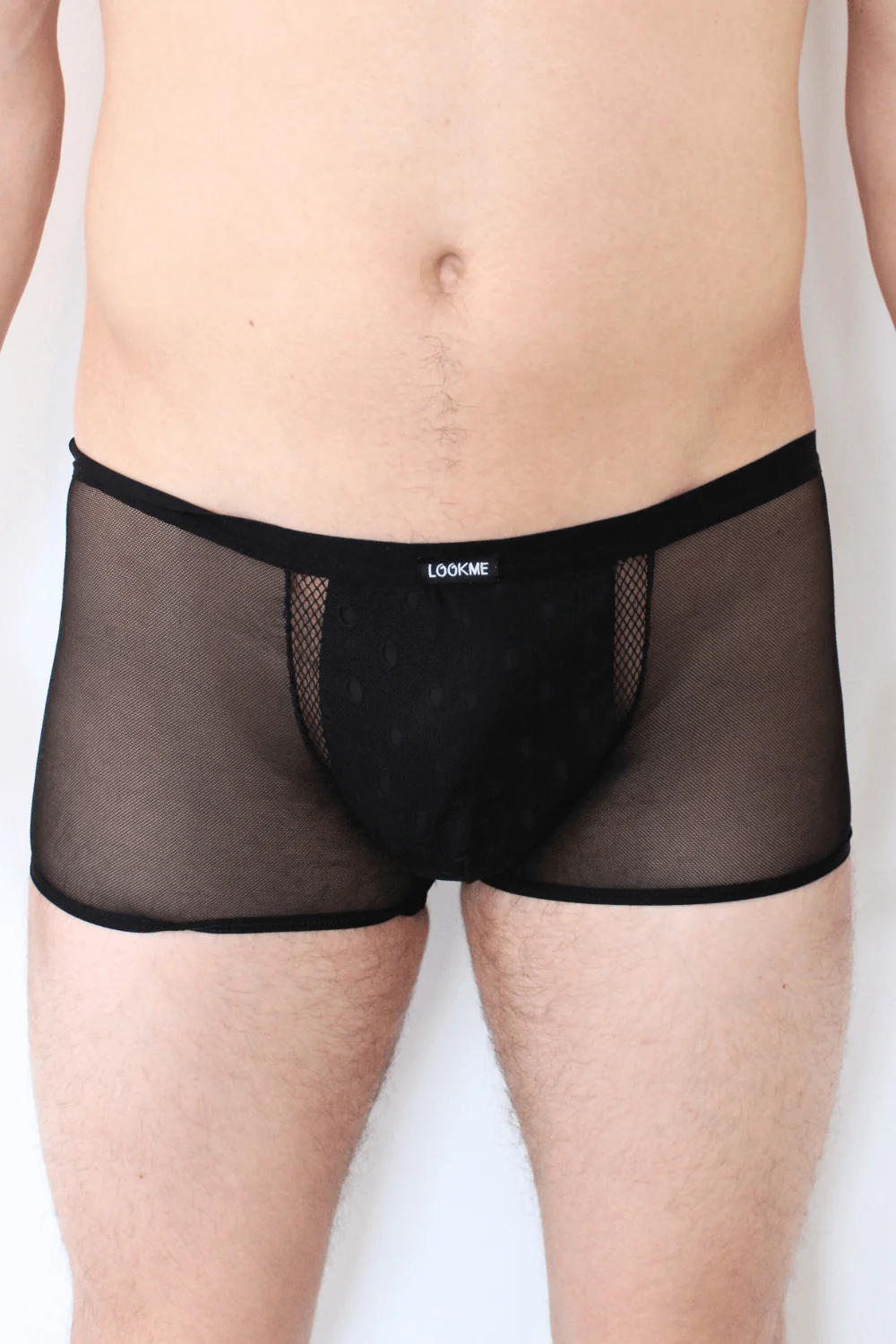 Schwarzer halbtransparenter Boxer - LM2502-67BLK – Bild 7