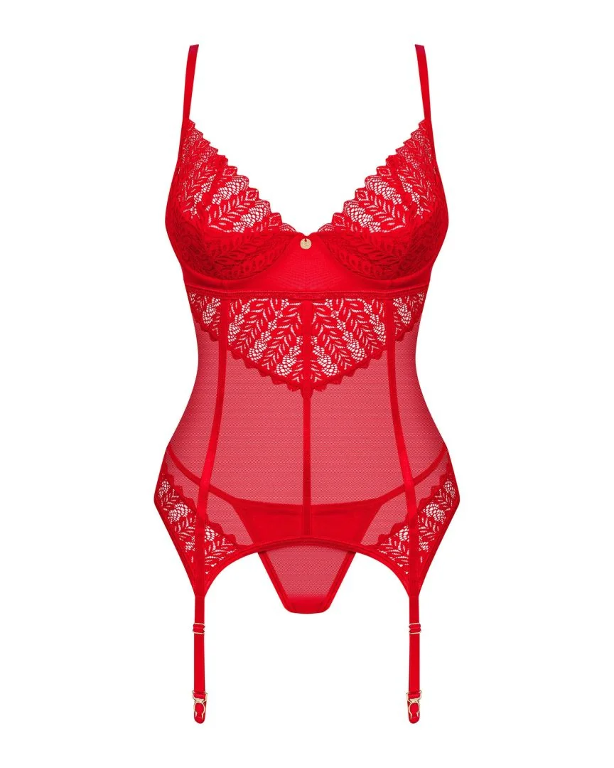 Ingridia corset et string - Rouge – Bild 7