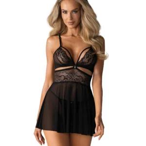 838-BAB-1 babydoll – Noir