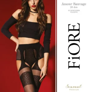 Amour Sauvage Bas jarretelles 20 DEN – Noir – Qualité premium