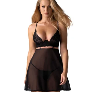 Nutris babydoll et String – Noire Nutris babydoll et String – Noire