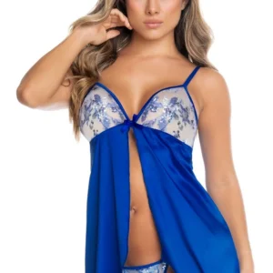 Babydoll und blauer String – MAL7563FABL