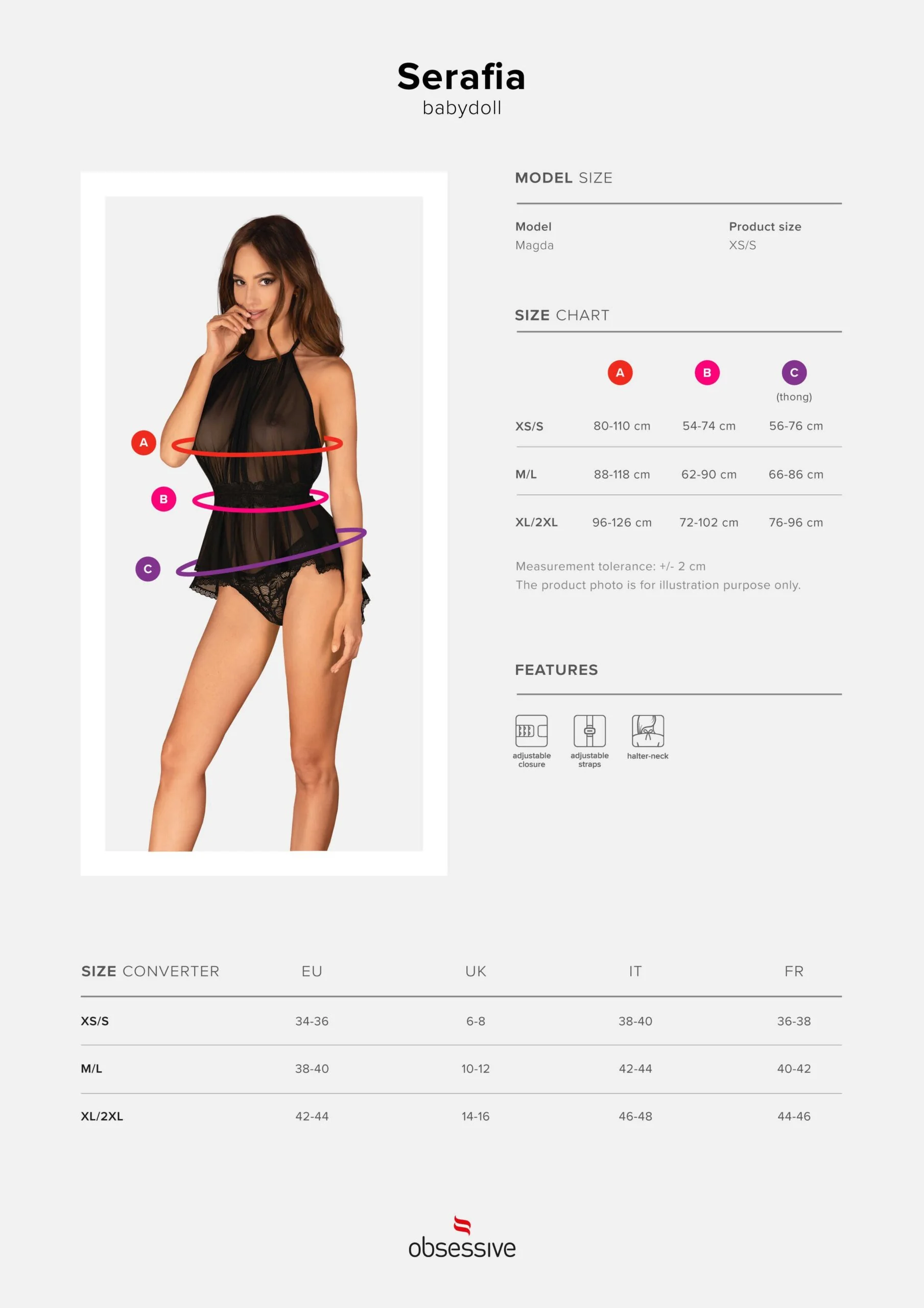 Serafia Nuisette et string - Noire – Bild 9