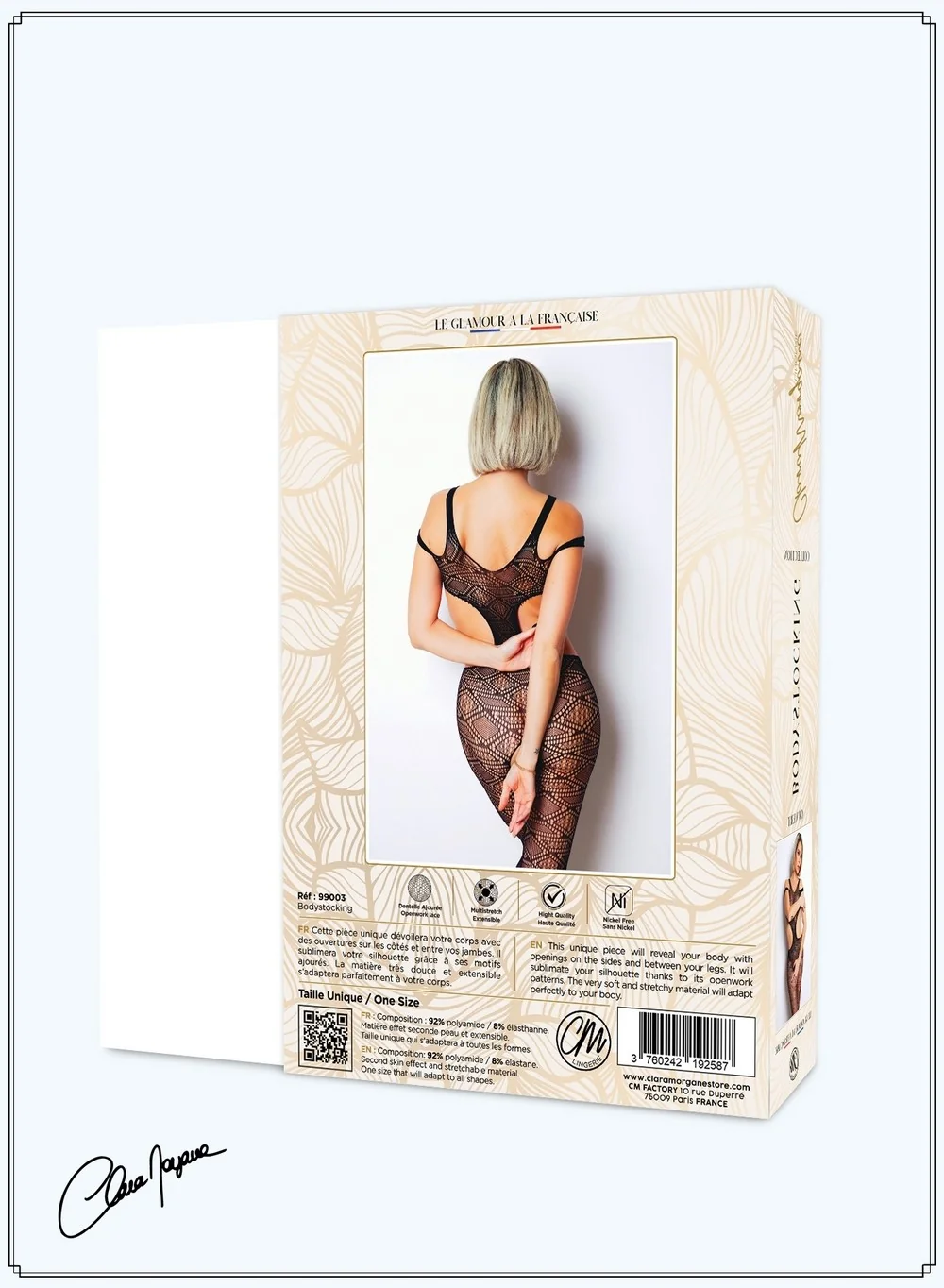 Schwarzer Body mit sexy Öffnung - Die Nummer 3 - Bodystocking-Kollektion - CM99003 – Bild 6