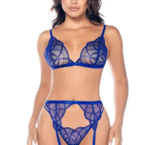 Sexy 3-teiliges Set mit glänzender Stickerei – MAL8944SAPP Sexy 3-teiliges Set mit glänzender Stickerei – MAL8944SAPP
