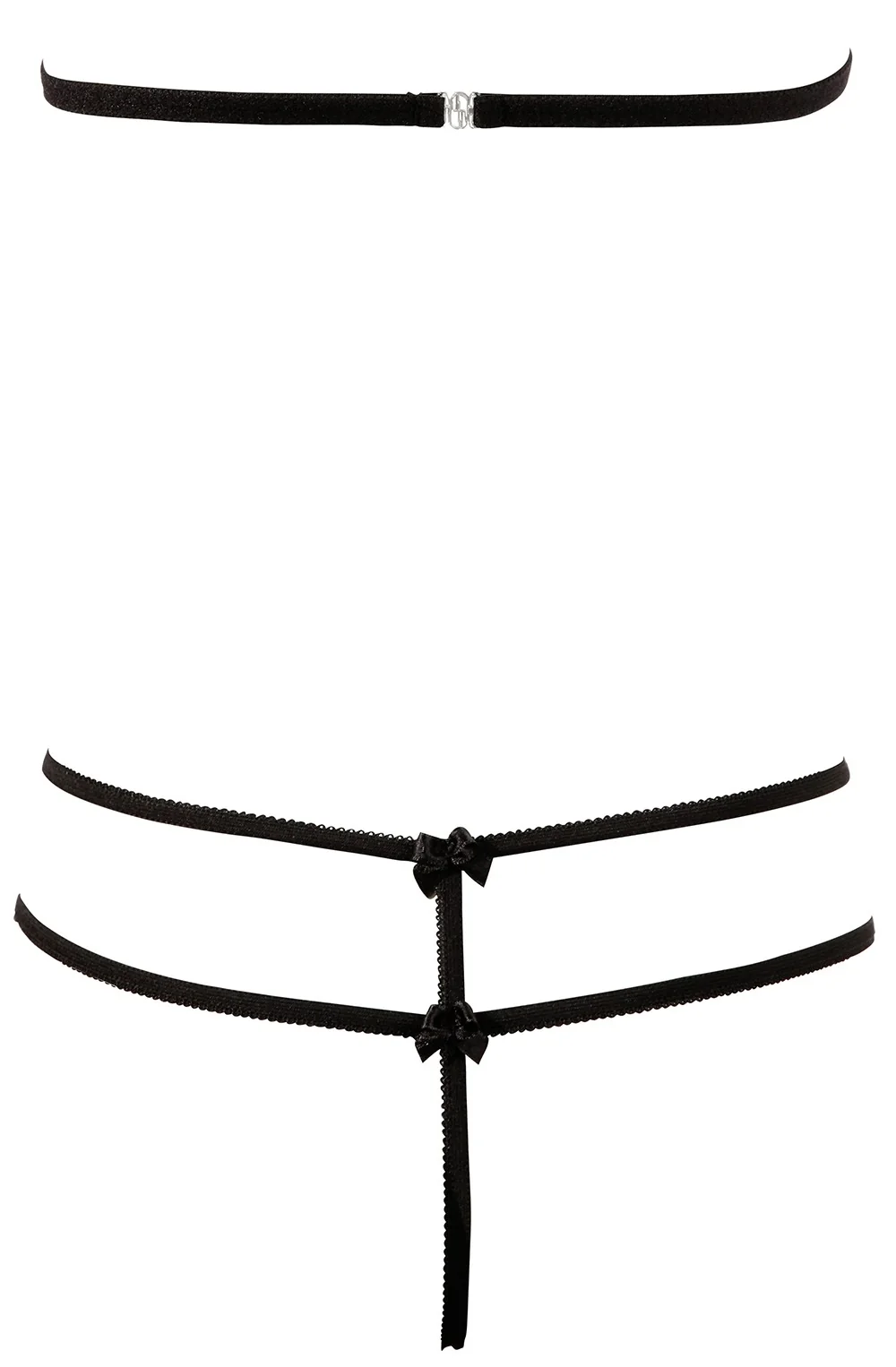 Schwarzer Spitzen-BH mit abnehmbaren Cups und String - R221125410 – Bild 5