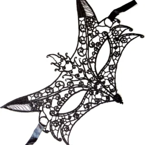 Weiche Maske aus schwarzer Spitze – 100825