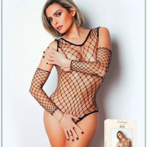 Schwarzer feiner Netz-Body – Die Nummer 3 – Body-Kollektion – CM98004