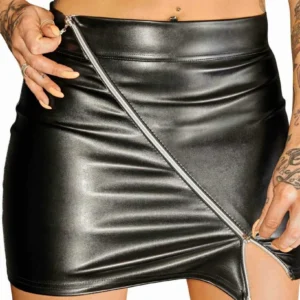 F126 Minijupe en cuir écologique