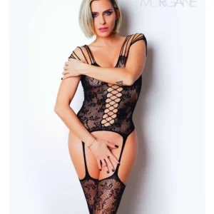 Le numéro 10 bodystocking Clara Morgane – Noir