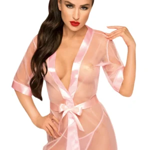 Bademantel und satinierter Gürtel Rose Midnight Mirage – PH0071PNK Bademantel und satinierter Gürtel Rose Midnight Mirage – PH0071PNK