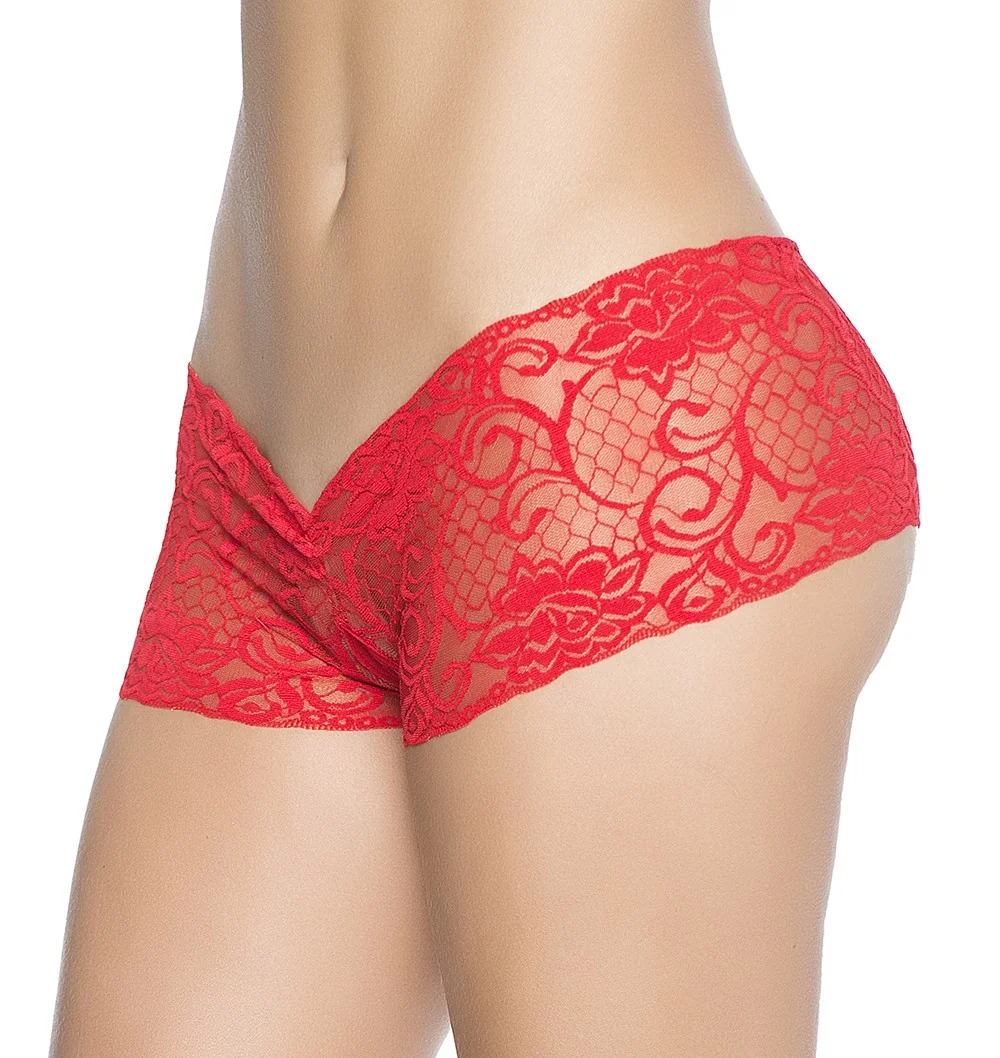Roter offener Shorty im Schritt - MAL98RED