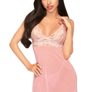 Nachthemd und passender String Rose Bedtime Story – PH0079PNK