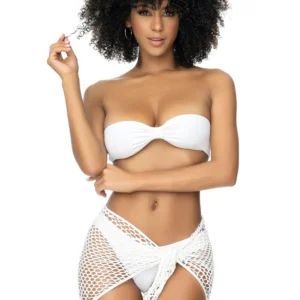 Paréo-Rock aus grobem weißen Netz – MAL77009WHT