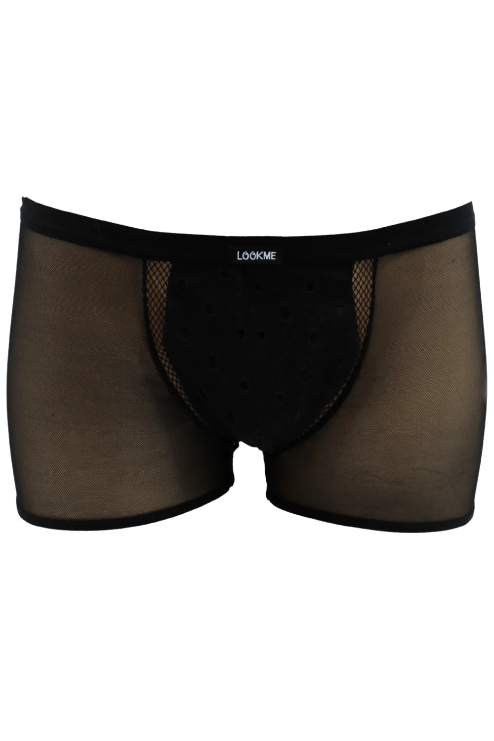 Schwarzer halbtransparenter Boxer - LM2502-67BLK – Bild 3