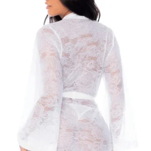 Weißer Spitzenbademantel – MAL7611WHT