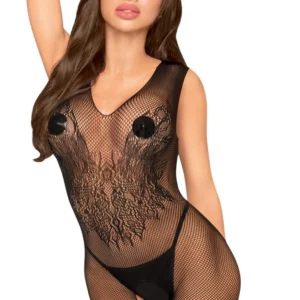 Offener Bodystocking im Schritt Schwarz Wild catch – PH0027BLK