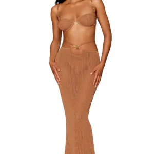 Langer Rock und BH mit goldener Kette – DG13244COP