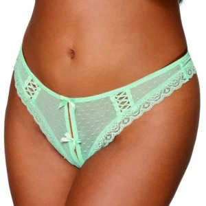 String mit offenem Schritt in Minzgrün mit Schnürung hinten – DG1480MIN