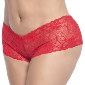 Roter Spitzen-Shorty in Übergröße – MAL90XRED Roter Spitzen-Shorty in Übergröße – MAL90XRED