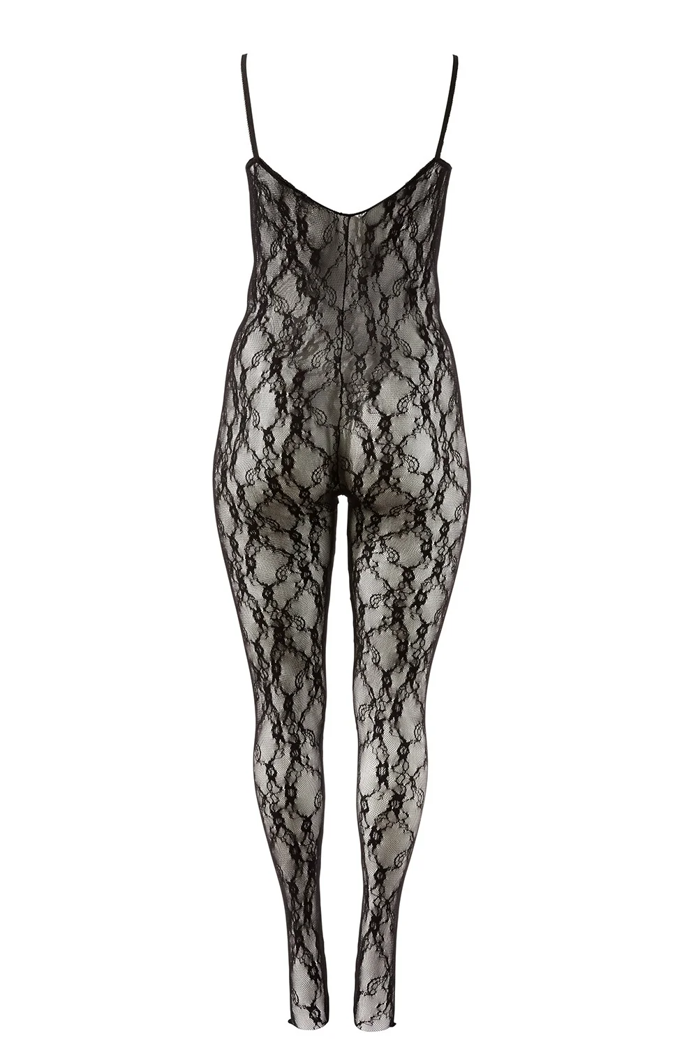 Schwarzer Spitzenoverall mit tiefem Ausschnitt - R2550008 – Bild 4