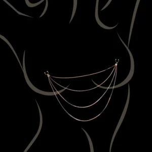 Schmuck Brustwarzenklemmen mit 4 roségoldenen Kettchen – SO-0188