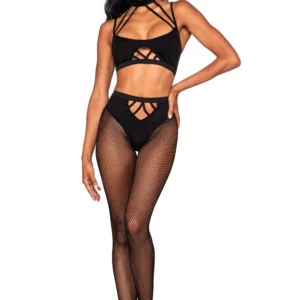 Zweiteiliges Set mit Träger-BH und Leggings.- DG0390BLK