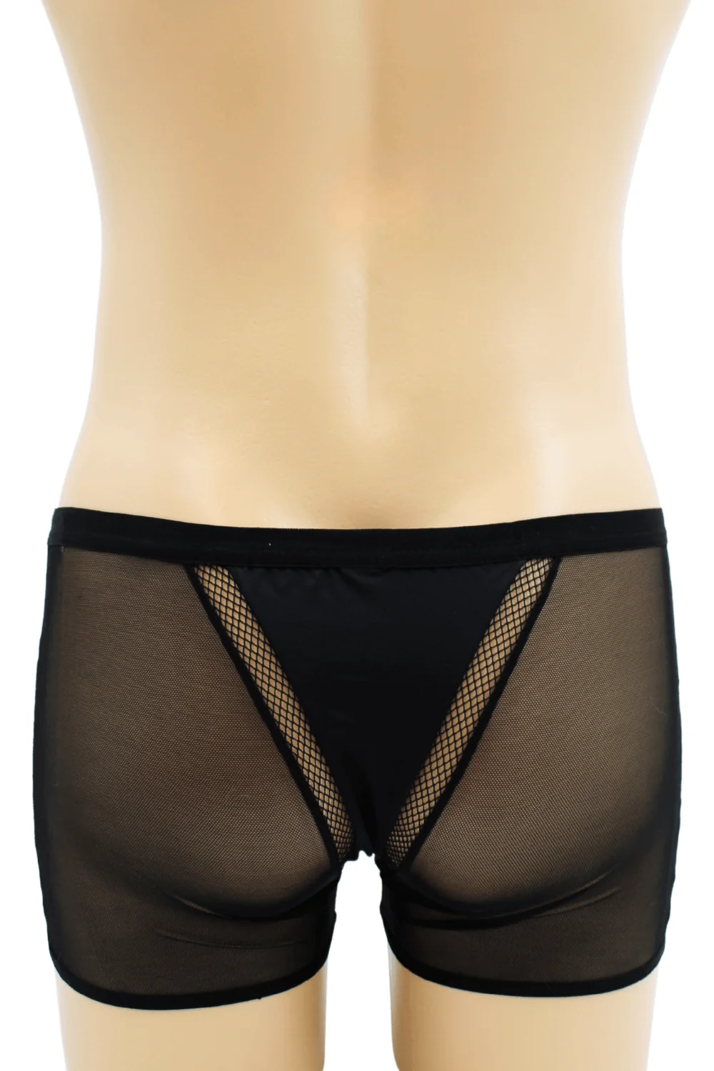 Schwarzer halbtransparenter Boxer - LM2502-67BLK – Bild 4