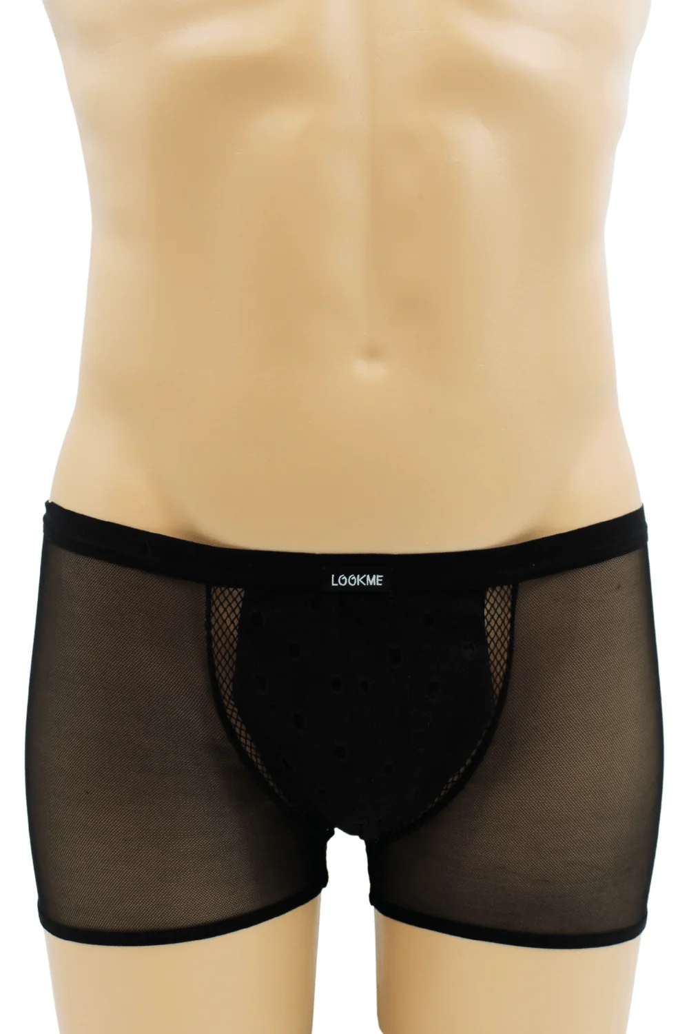 Schwarzer halbtransparenter Boxer - LM2502-67BLK – Bild 2