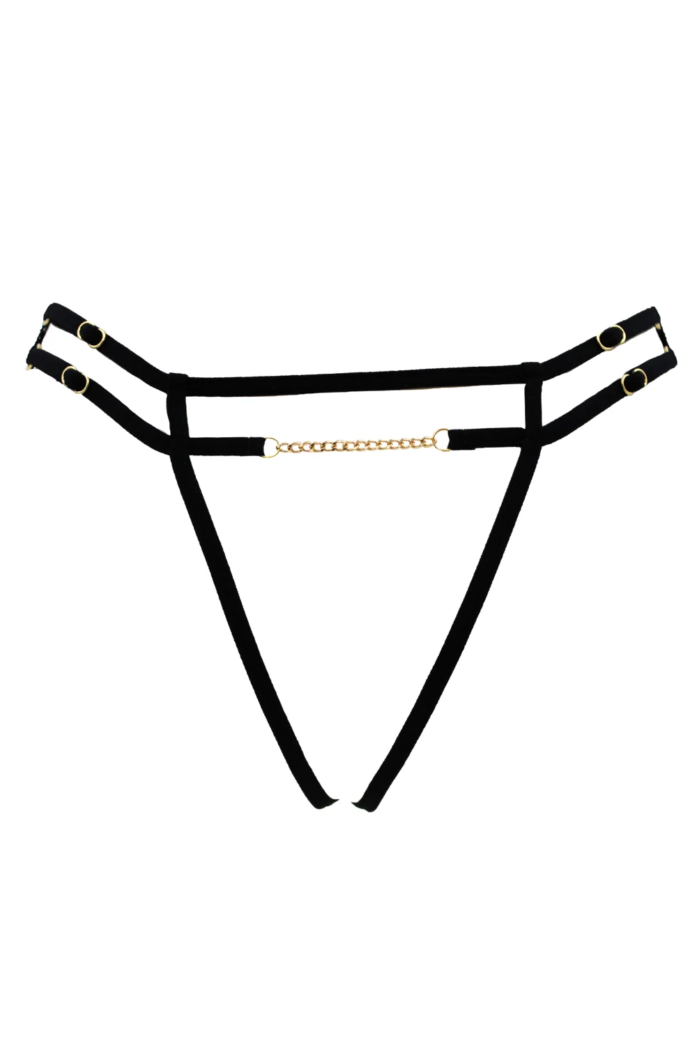 Schwarze Schnur mit Schmuck in zufälliger Farbe und goldener Kette - PA05MBLK – Bild 7