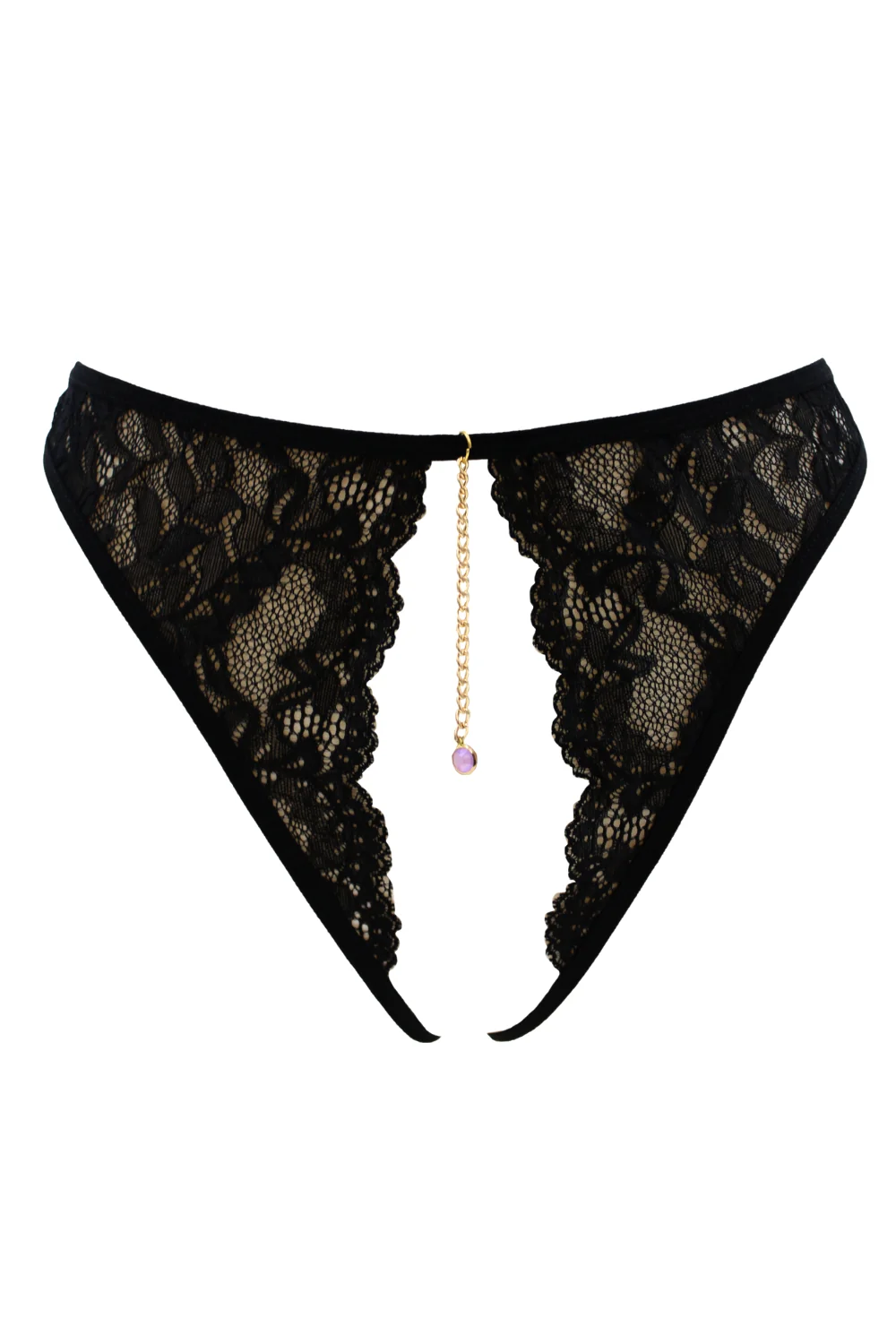 Schwarze Schnur mit Schmuck in zufälliger Farbe und goldener Kette - PA05MBLK – Bild 6